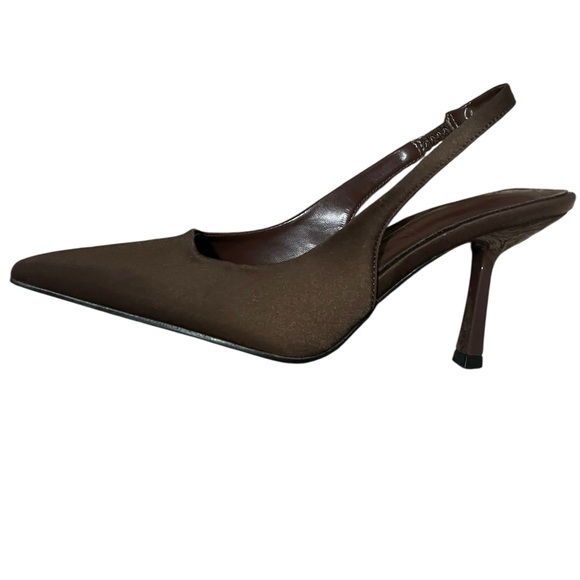 Elegant Brown Women's Slingback Shoes - Picture 2 of 3